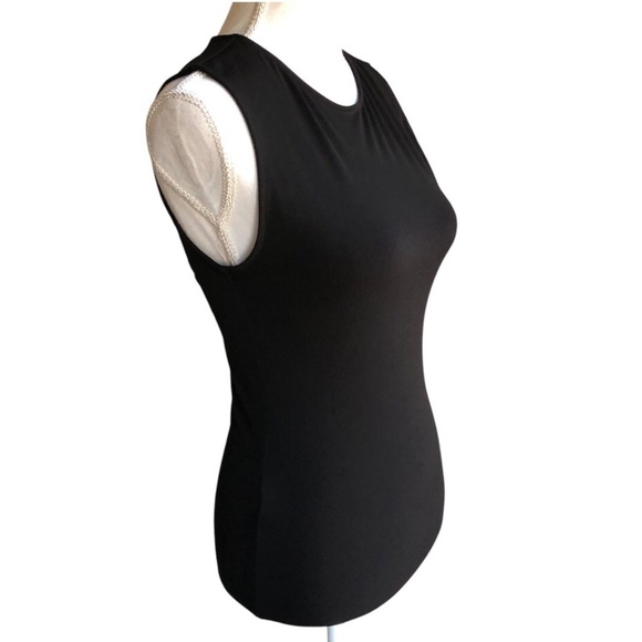 Alice & Olivia Keyhole Back Body Con Top Black Small - Picture 3 of 7